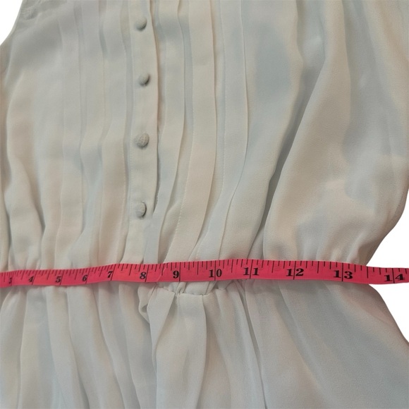 NWT! Guess Preppy Collard White Pleated Sleeveless Shirt Dress w/ Lace in Medium - Picture 8 of 14